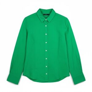 4/$20 J.Crew Green Linen Blend Button-Down Shirt Long Sleeve Size 8